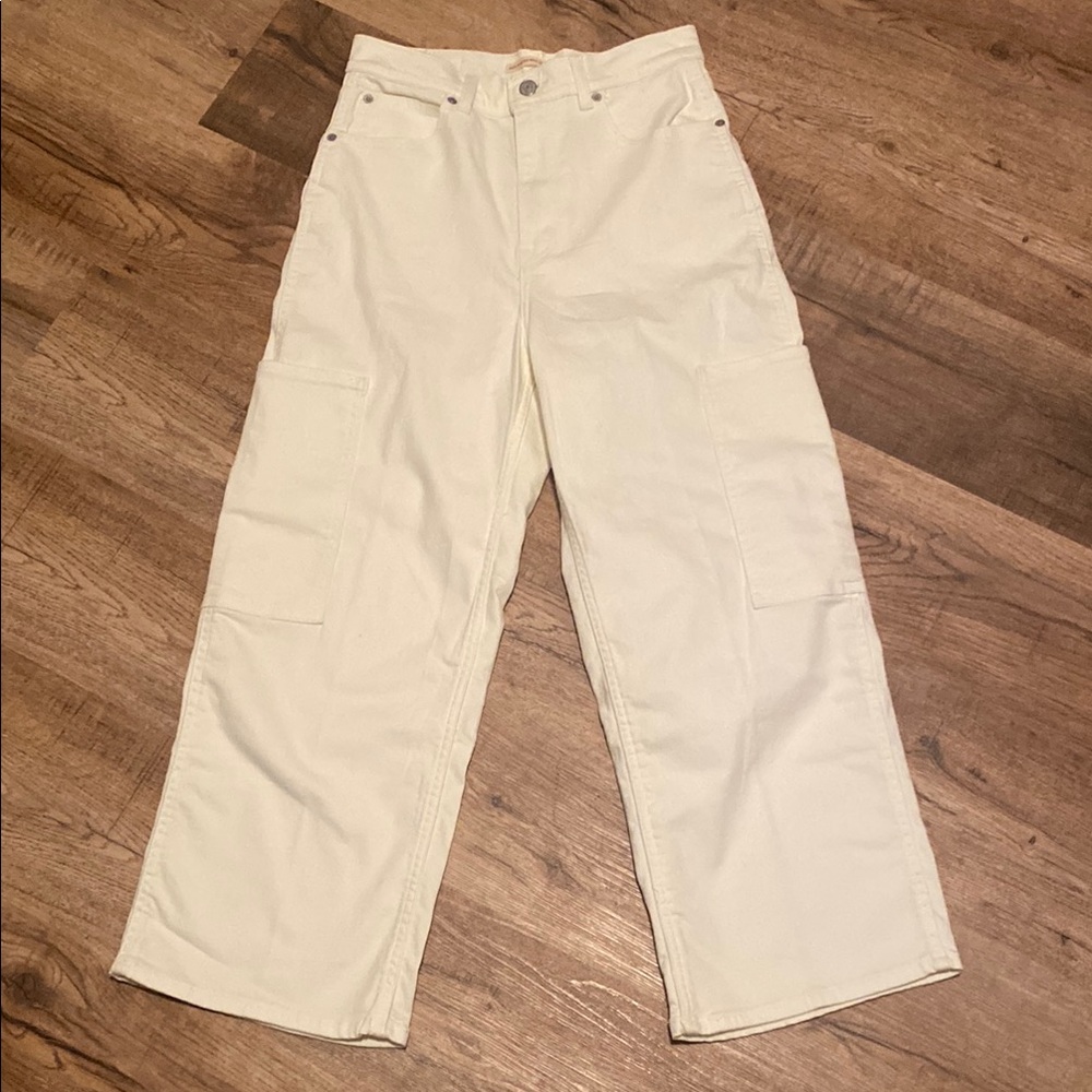 Levi’s High Waisted Wide Leg Crop Utility Cargo Jeans Women’s 27